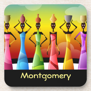 Customized African Women with Pottery Coaster