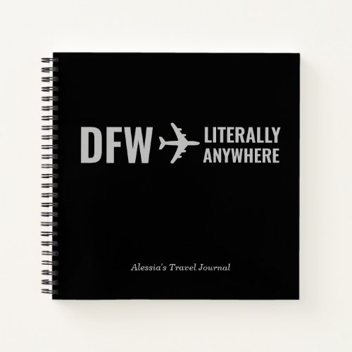 Customized Airport Code Funny Travel Journal