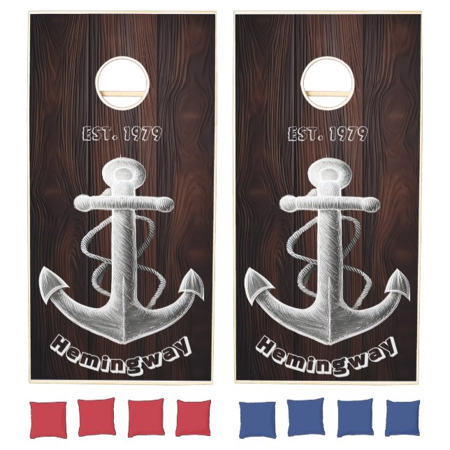 Customized Anchor Nautical Themed  Cornhole Set (Set)