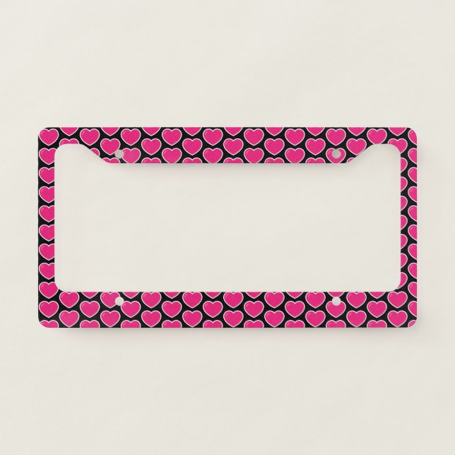 Customized and Personalized Heart Symbol on License Plate Frame (Front)