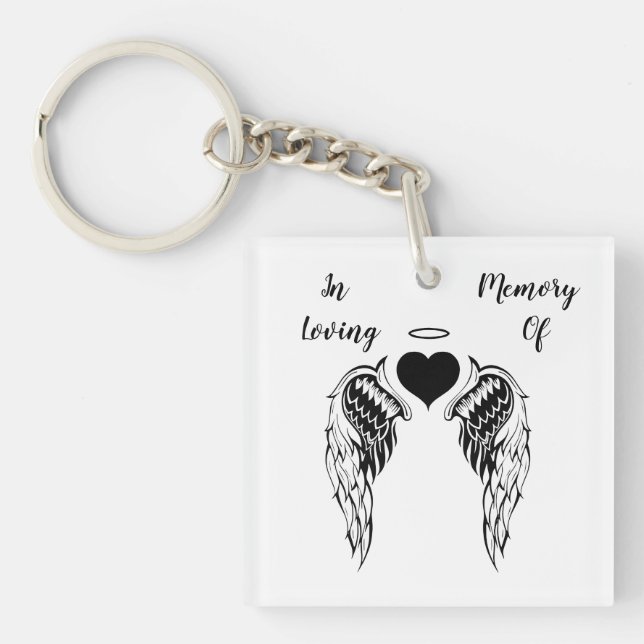 Customized Angel  In Memory Of  Keychain (Front)