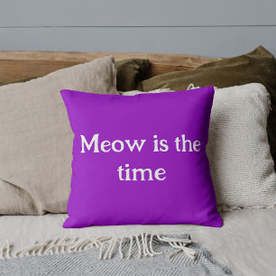 Customized Animal pet Cat Lover Funny Quote Purple Throw Pillow