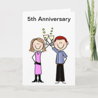 Customized Anniversary Stick Figures Card