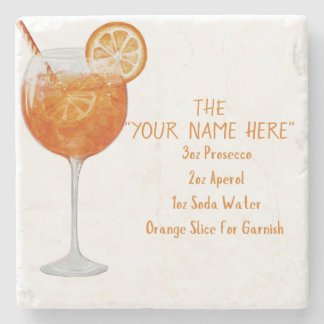 Customized Aperol Spritz Recipe Coaster