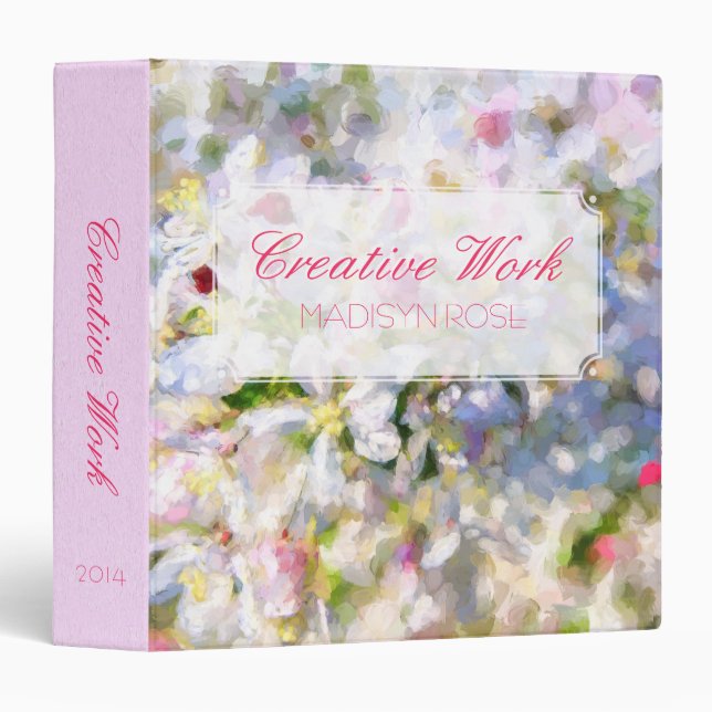Customized Apple Blossom Painting Binder (Front/Spine)