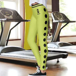 Customized Apple Green Black Polka Dot Pattern Leggings