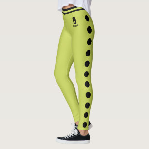 Customized Apple Green Black Polka Dot Pattern Leggings