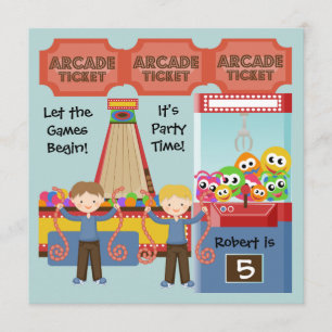 Customized Arcade Birthday Party Invitation