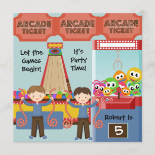 Customized Arcade Birthday Party Invitation