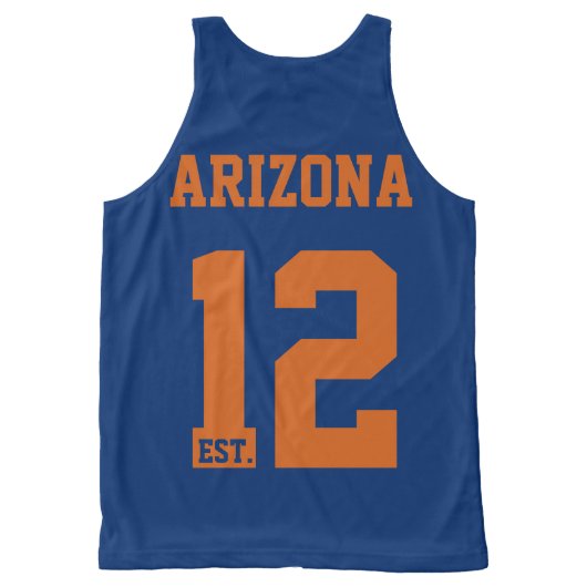 Customized Arizona Est. 1912 State Flag All-Over-Print Tank Top (Back)