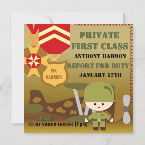 Customized Army Birthday Invitations
