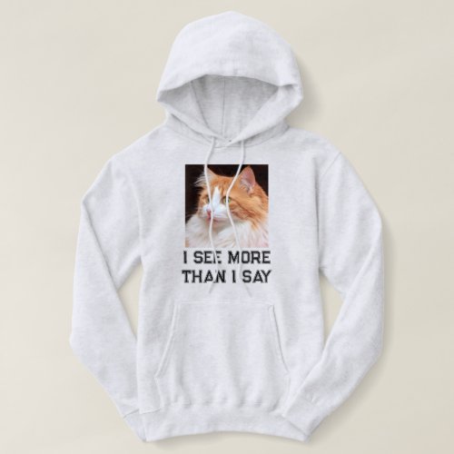 Customized Ash Black Text Cute Cat Lover Pet Photo Hoodie