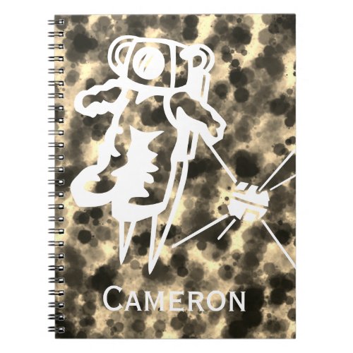 Customized Astronaut in Outer Space Moon Asteroid Notebook