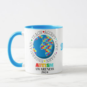 Customized Autism Awareness Love Acceptance Mug
