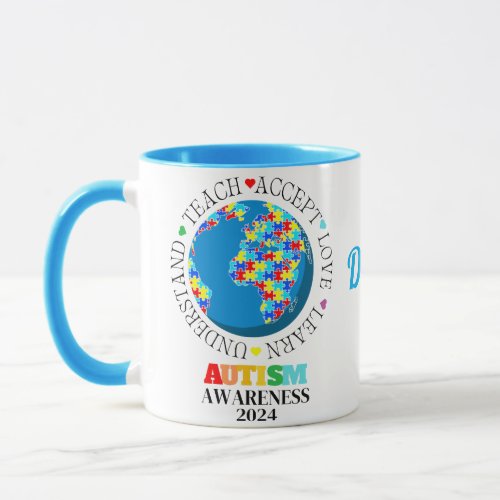 Customized Autism Awareness Love Acceptance  Mug