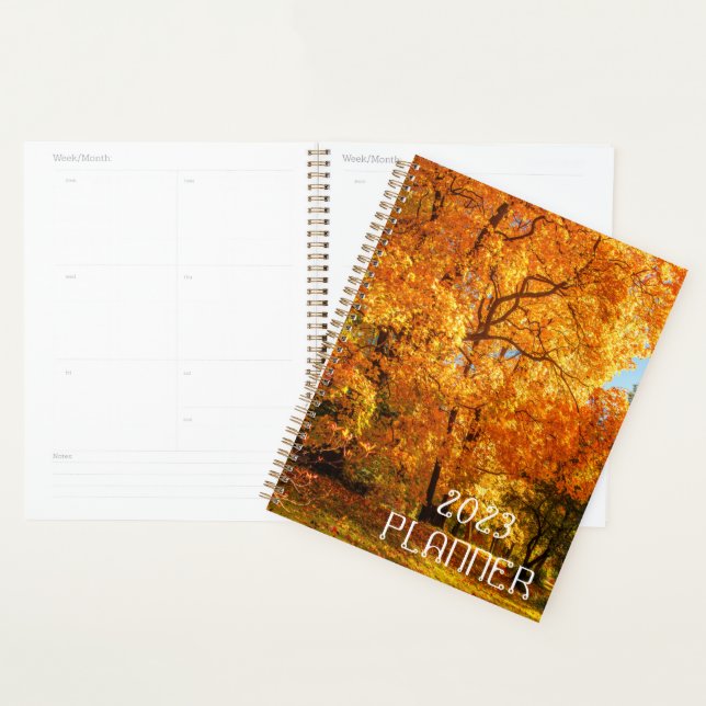 Customized autumn yellow leaves 2023 Planner (Display)