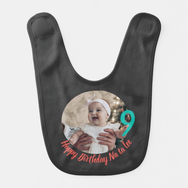 Customized Baby Birthday with Customized Bib (Front)