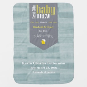 Customized Baby Brew Beer Label Funny  Baby Blanket