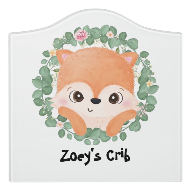 Customized Baby Fox Door Sign (Large Crest Front)