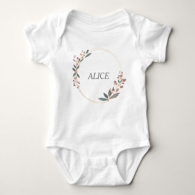 Customized Baby Name Baby Bodysuit (Front)