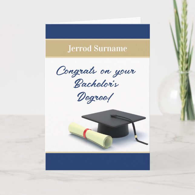 Customized Bachelor's degree graduation card (Front)