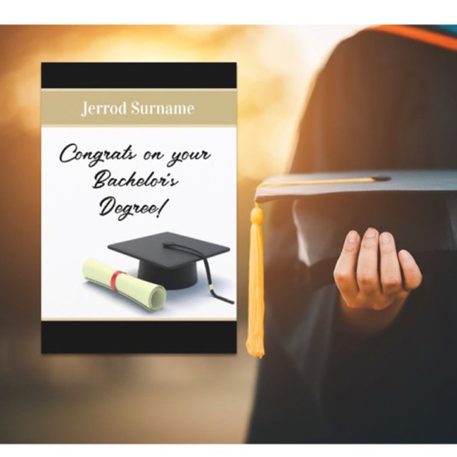Customized Bachelor's degree graduation card (Creator Uploaded)