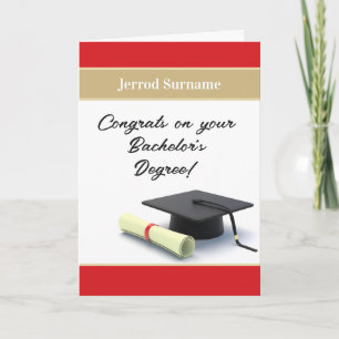 Customized Bachelor's degree graduation card