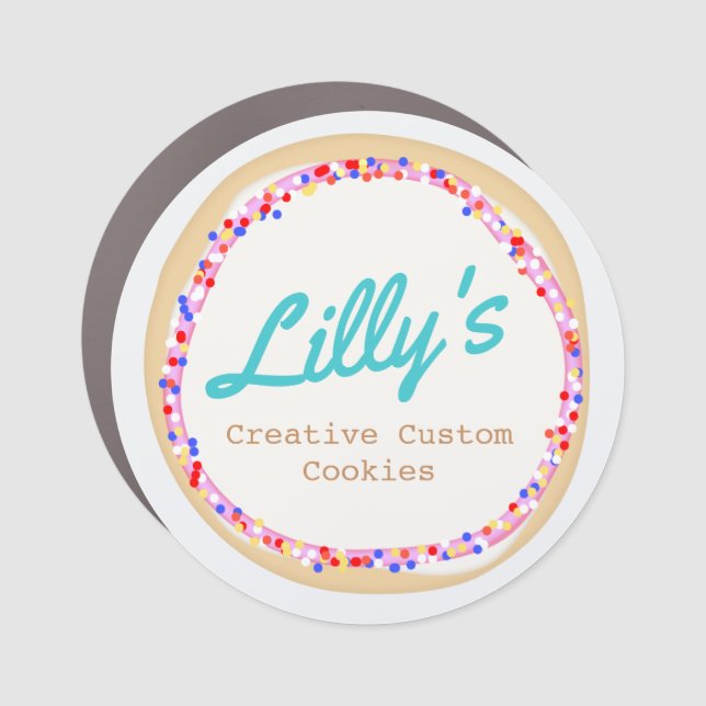Customized Bakery Personalized Cookie Car Magnet (Front)