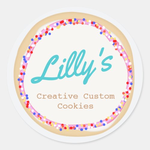 Customized Bakery Personalized Cookie Classic Round Sticker