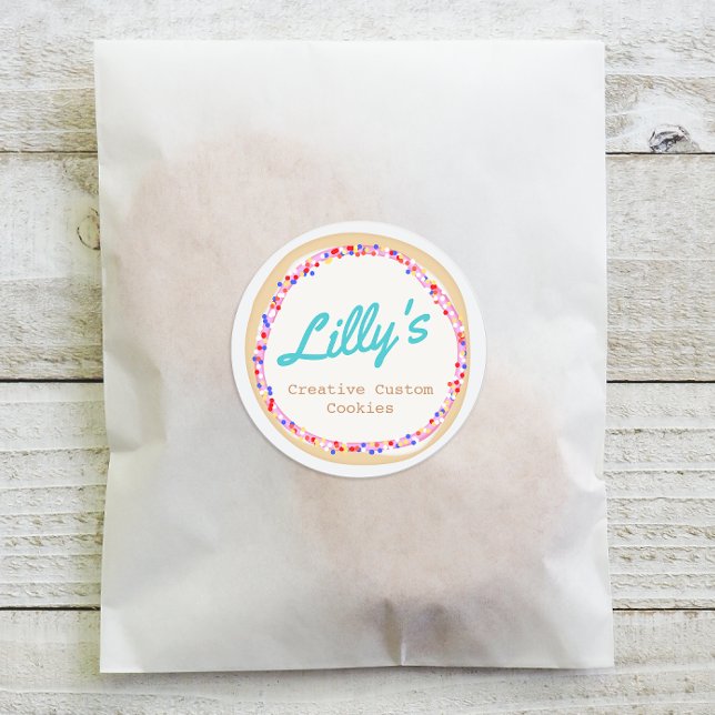 Customized Bakery Personalized Cookie Classic Round Sticker (Creator Uploaded)