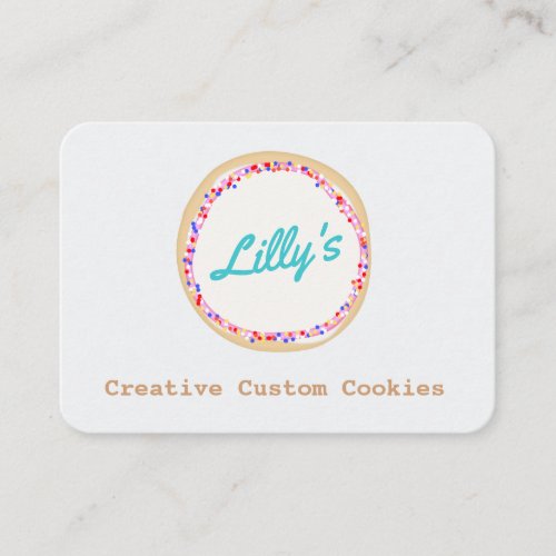 Customized Bakery Personalized Cookie Logo Square  Business Card