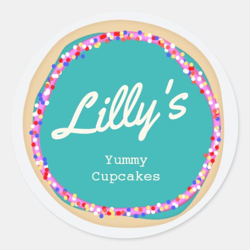 Customized Bakery Personalized Cupcake Classic Round Sticker