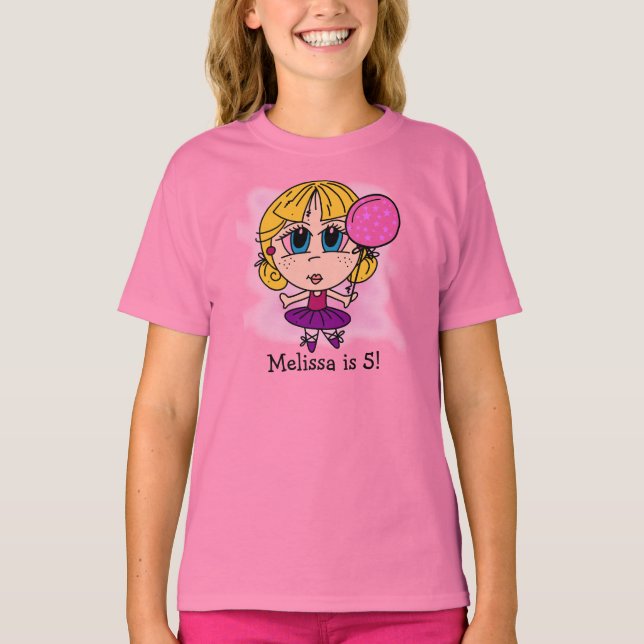 Customized Ballerina Birthday T-shirt (Front)