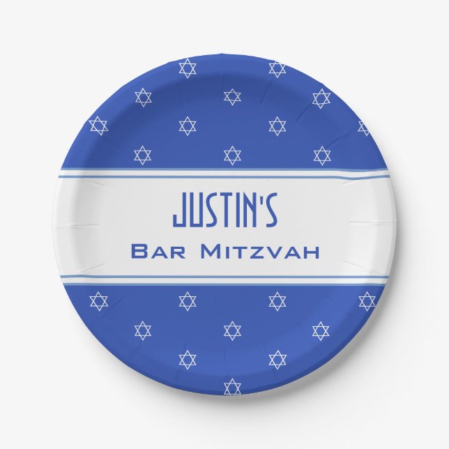 Customized Bar Mitvah party  Paper Plates (Front)