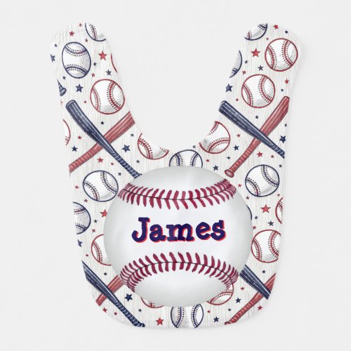 Customized Baseball  Baby Bib