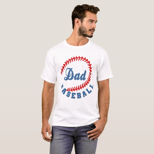 Customized Baseball Dad Design T_Shirt
