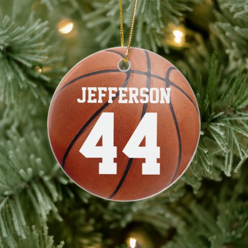 Customized Basketball Sports Name Number Ceramic Ornament