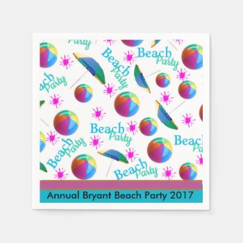 Customized Beach Party Napkins by Dmargie1029 at Zazzle
