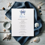 Customized Beach Wedding Menu Budget Flyer<br><div class="desc">These customized budget wedding menus feature a beautiful watercolor crab in shades of blue. Perfect for a nautical beach wedding theme, they allow you to easily add your personalized details using the template fields. For more affordable wedding menu ideas, visit www.zazzle.com/dotellabelle. This unique watercolor ocean art is designed by Victoria...</div>