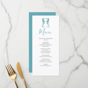 Customized Beach Wedding Menu Card