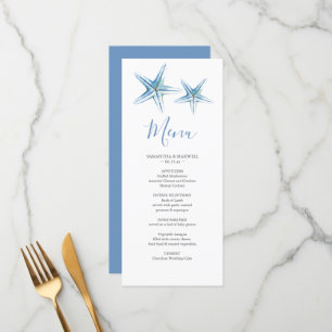 Customized Beach Wedding Menu Card