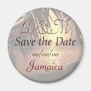 Customized Beach Wedding Save the Date Magnet
