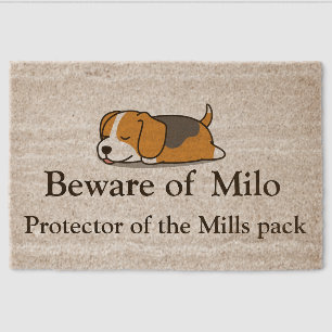 Customized Beagle dog name Coir Mat