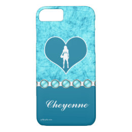 Customized Beautiful Turquoise Girl's Basketball iPhone 8/7 Case