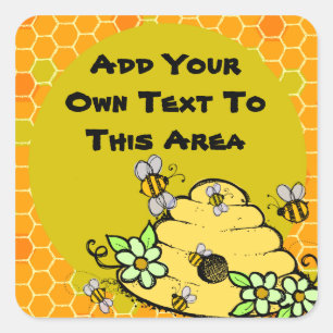 Customized Beehive and Bees Sticker