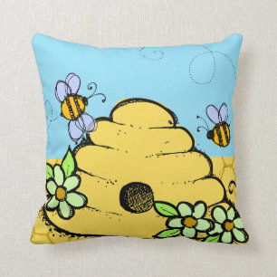 Customized Bees and Bee Hive Pillow