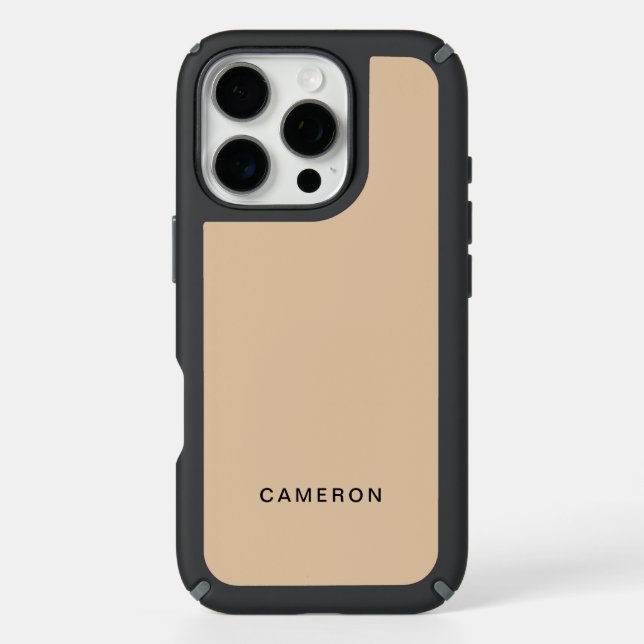Customized Beige iPhone 16 Pro Speck iPhone Case (Front)