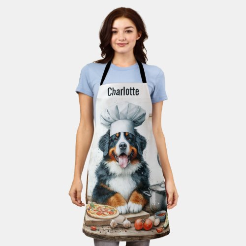 Customized Bernese Mountain Dog Cooking Chef Apron