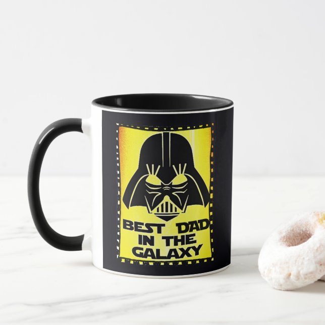 Customized BEST DAD IN THE GALAXY Aesthetic Cool  Mug (With Donut)
