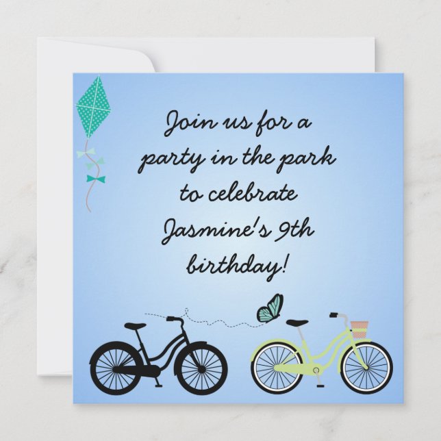 Customized Bicycles Birthday Invites (Front)